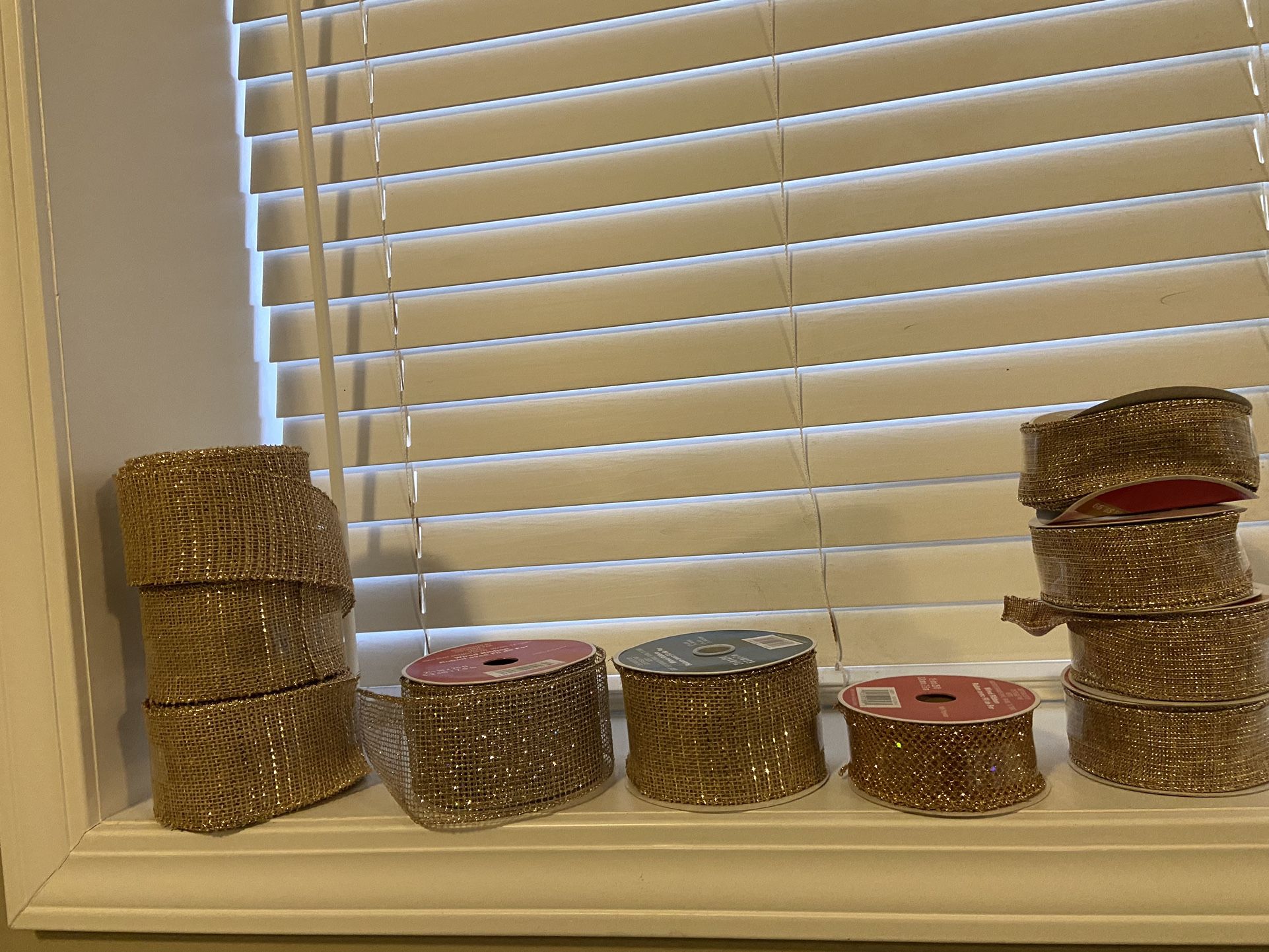 10 Rolls Wedding Decorations Gold Ribbon