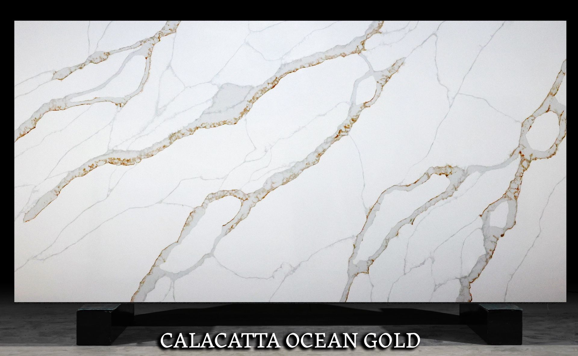 CALACATTA QUARTZ JUMBO SLABS OCEAN GOLD 127X64 2CM FOR KITCHEN COUNTERTOPS