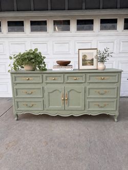 French Provincial Dresser Painted Sage Green