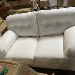 Brand New White Leather Sofa Loveseat Couch - FREE DELIVERY 🚚🛋