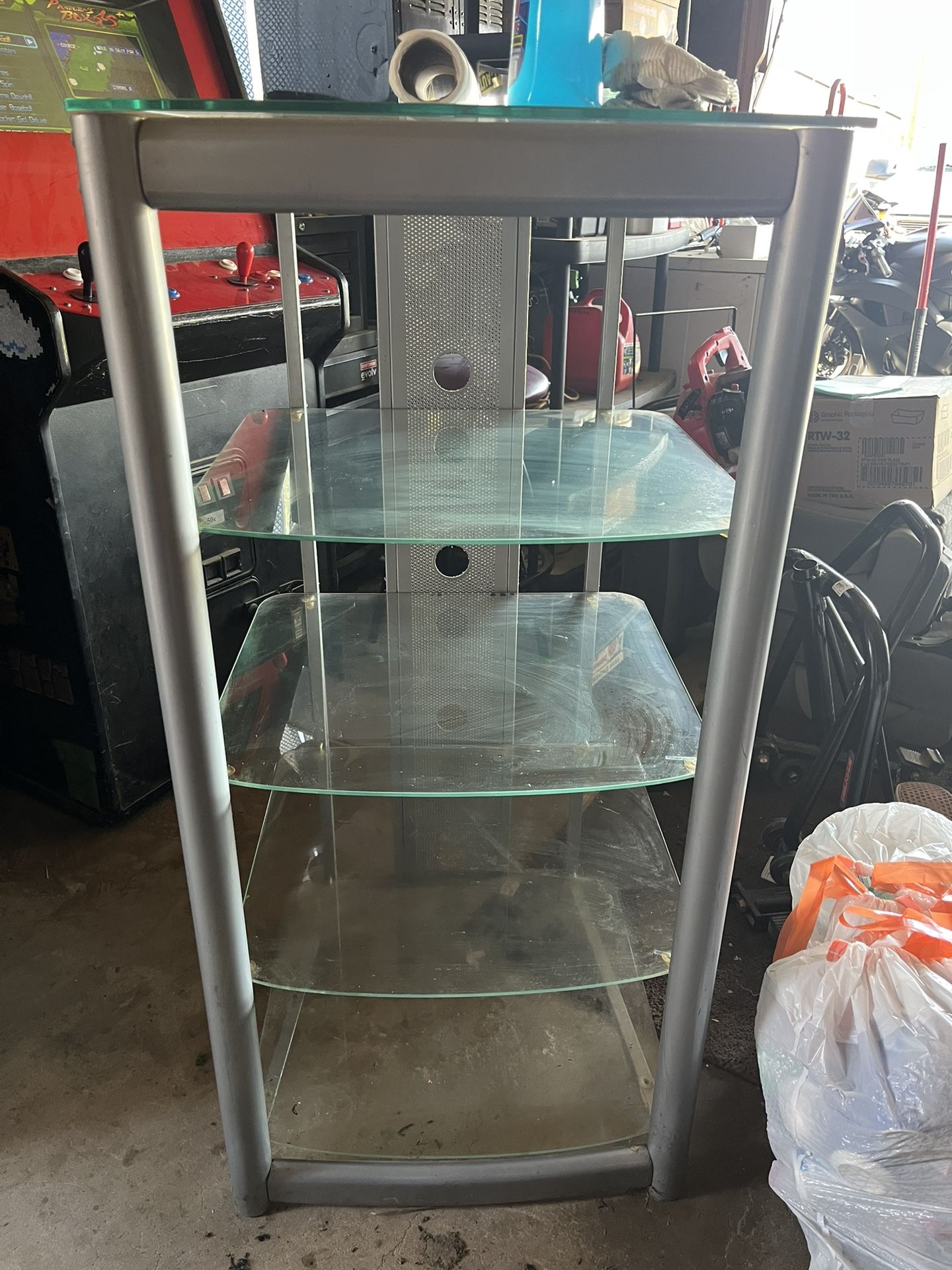 5 Glass Shelf Entertainment Center