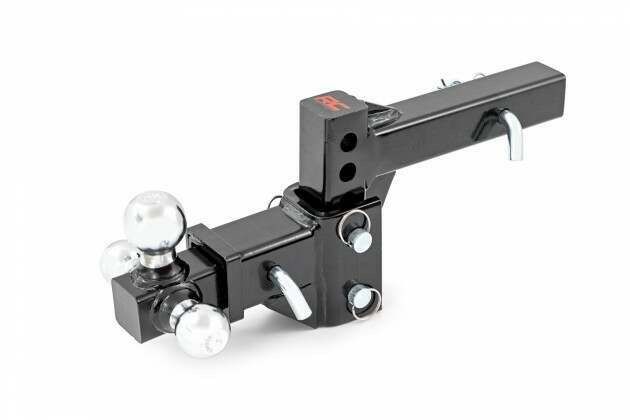 RC Adjustable Trailer Hitch - 6" Drop - Multi-Ball Mount - Fits 2" Receiver