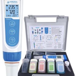 Apera Instruments PR60F Premium pH/ORP (Redox) Tester Kit with Dual Flat Sensor Pre-calibrated for High-Accuracy Simultaneous pH/ORP/Temp. Measurement