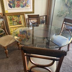 Beautiful Glass Top Dining Table With 6 Chairs 