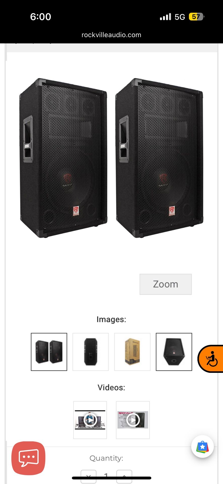 Rockville RSG 12.4 three way pro audio passive loudspeaker