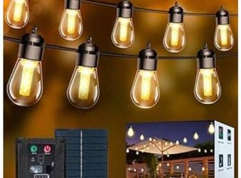 Solar String Lights, 34 Ft Solar String Light With 15 Waterproof LED Bulbs - Heavy Duty Outdoor Lights For Garden, Yard, And Deck In Warm White