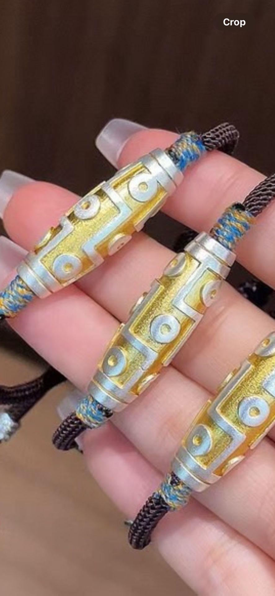 Tibetan DZi Bead Style .999 Silver Bead Bracelet