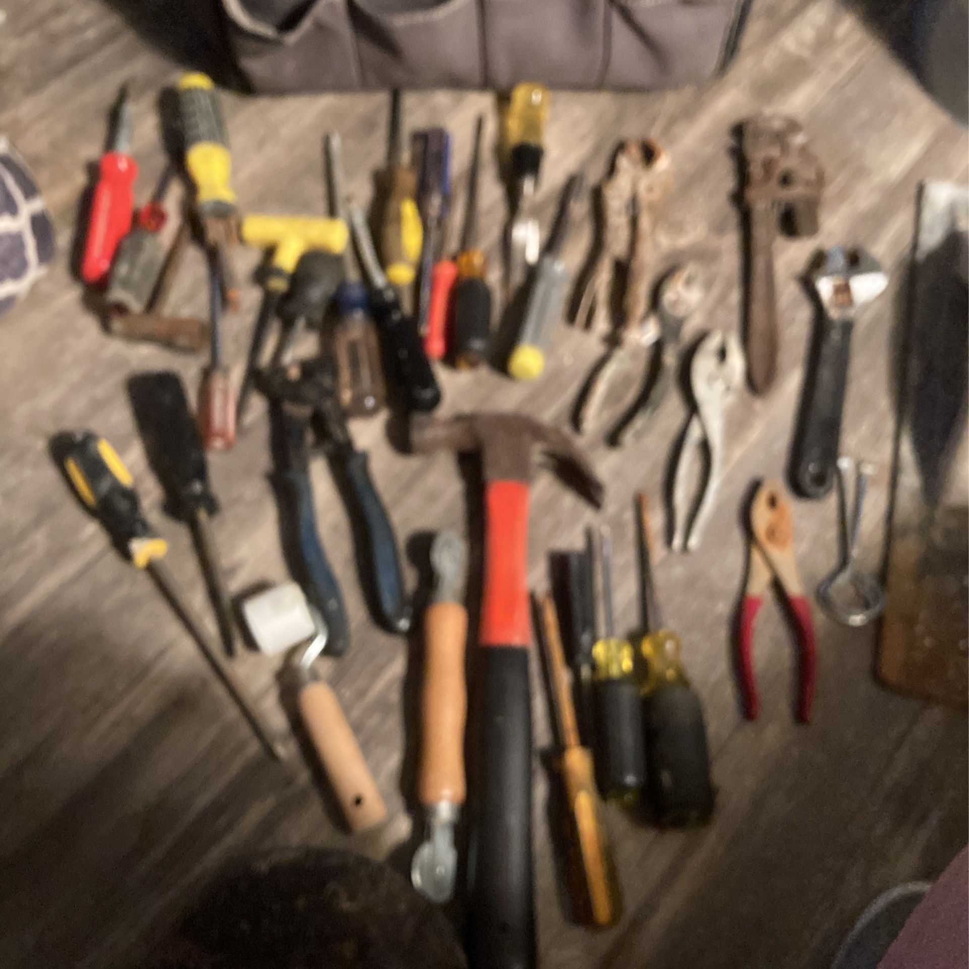 Multiple Hand Tools With Toolbox