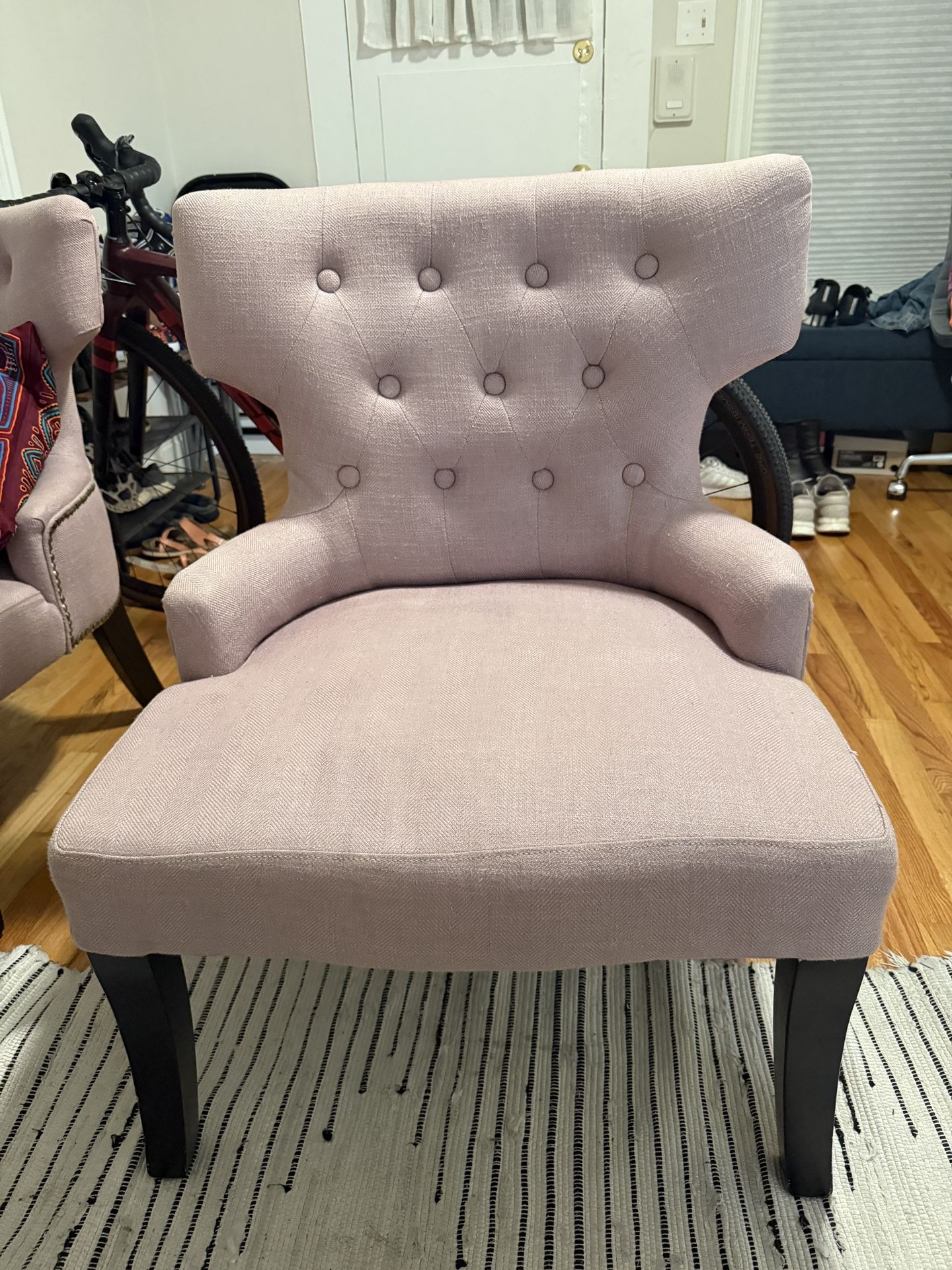 2 Light Pink Accent Chairs