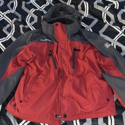 ZeroXposur Red And Black Waterproof Boys Winter Ski Snowboard Hooded Coat
