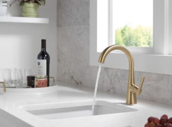 Delta Single Handle Bar Prep Faucet in Champagne Bronze Model#: 14882LF-CZ New