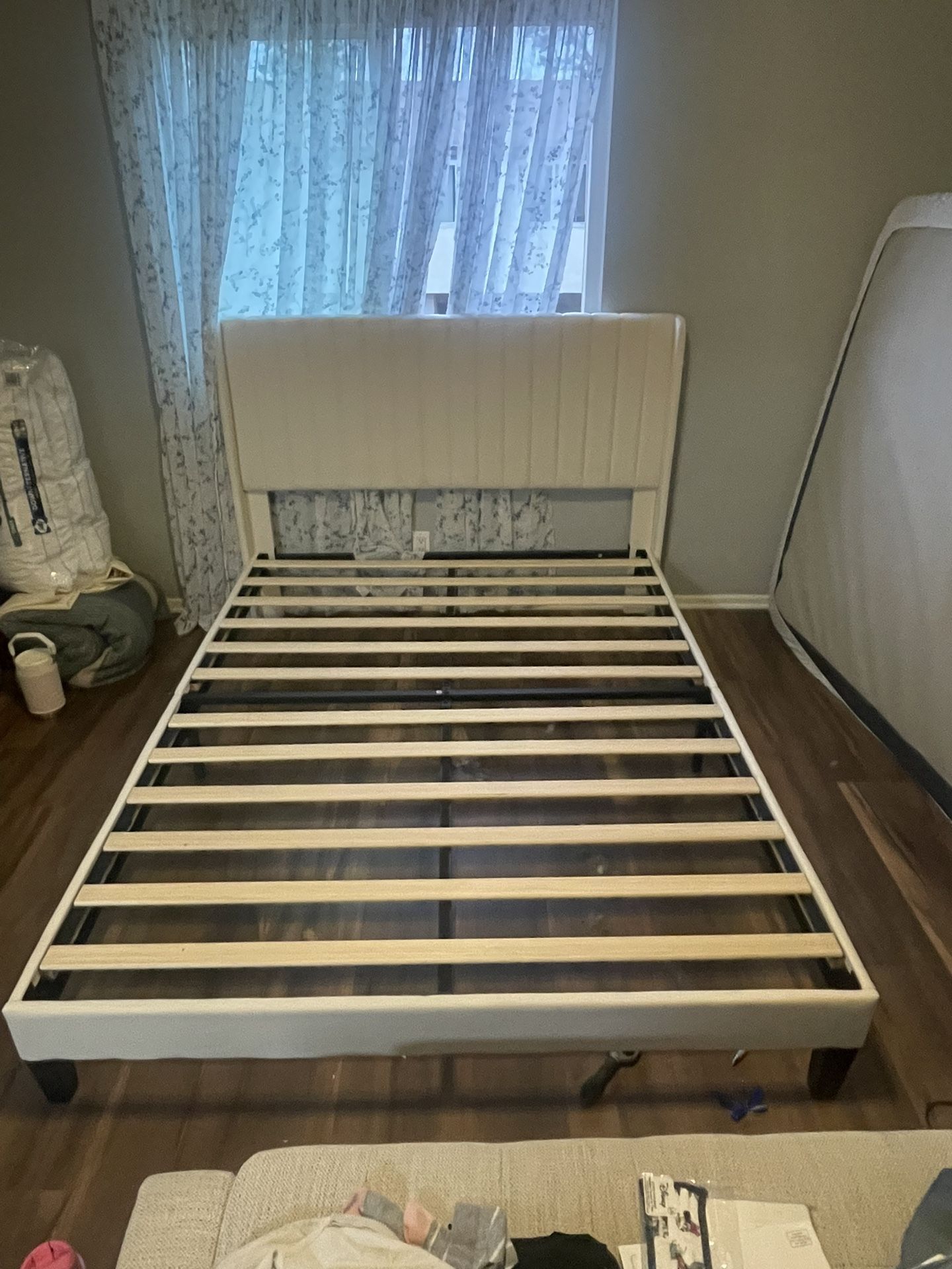 Queen Bed Frame (Beige)