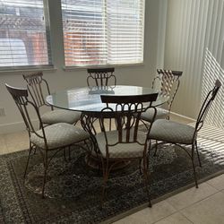 Glass Dining Table 6 Chairs