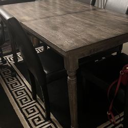 Wood Dining table and chairs 