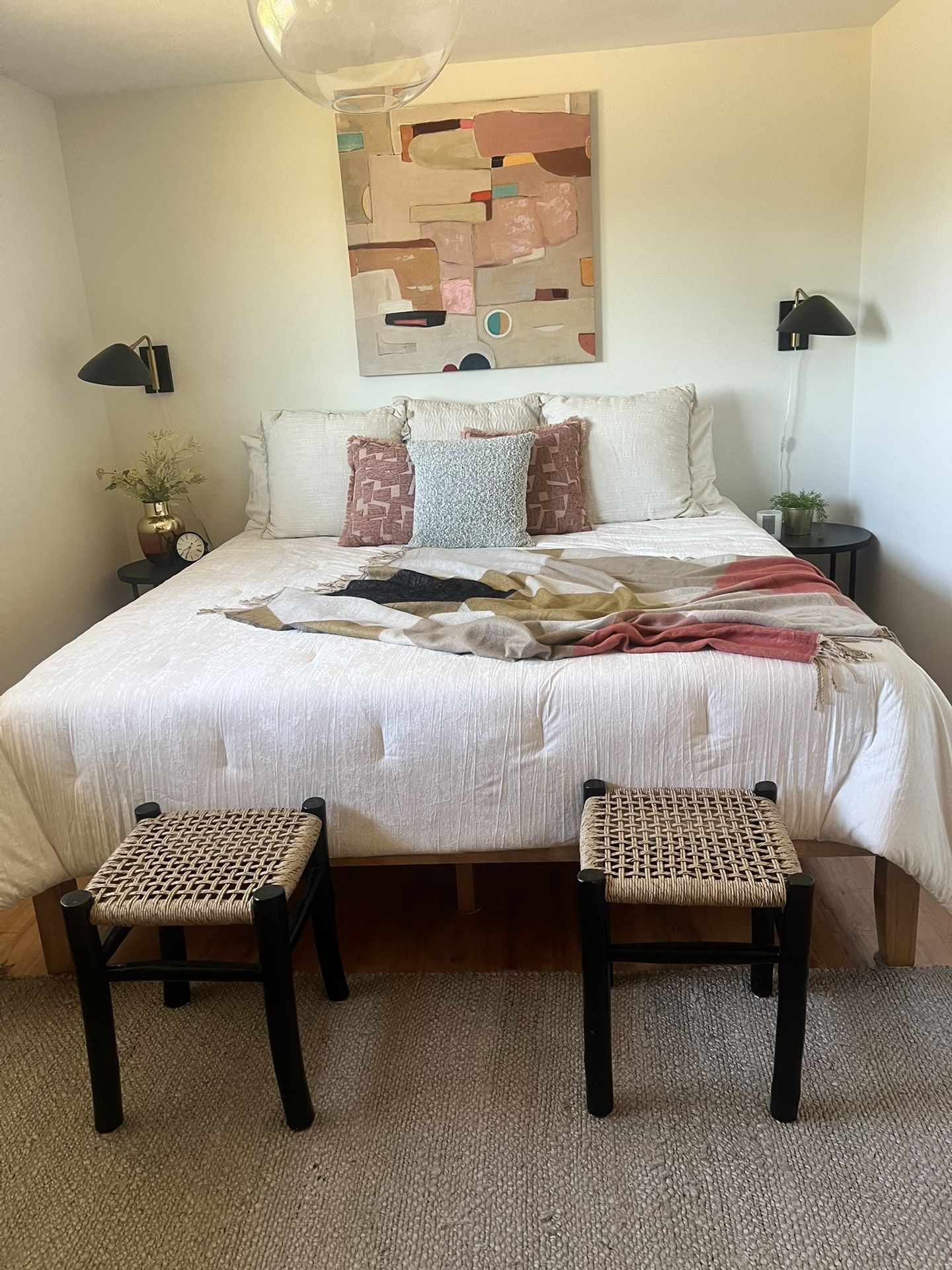 King Size Wooden Bed Frame And Mattress