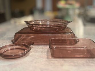 Vintage CRANBERRY Pyrex (4 piece)