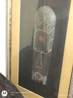 Framed African Mask Artwork
