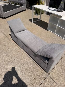 Gray Upholstered Chaise Lounge