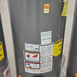 New Water Heater Nat Gas Rheem  55 Gallons With Warranty Garantia X Escrito 