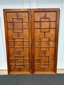Vintage MCM Solid Wood Room Divider