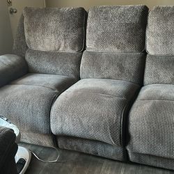 Gray Reclining Sofa 