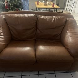 Couch And Love Seat (real Leather)