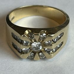 14K Yellow Gold Genuine Diamonds 3.0CTW Ring Size 9.5