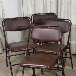 Cushioned Seat & Back Folding Chairs (4) Indoor & Outdoor Use