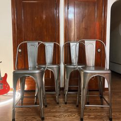 Restoration Hardware Metal Bistro Chairs, Set of 4