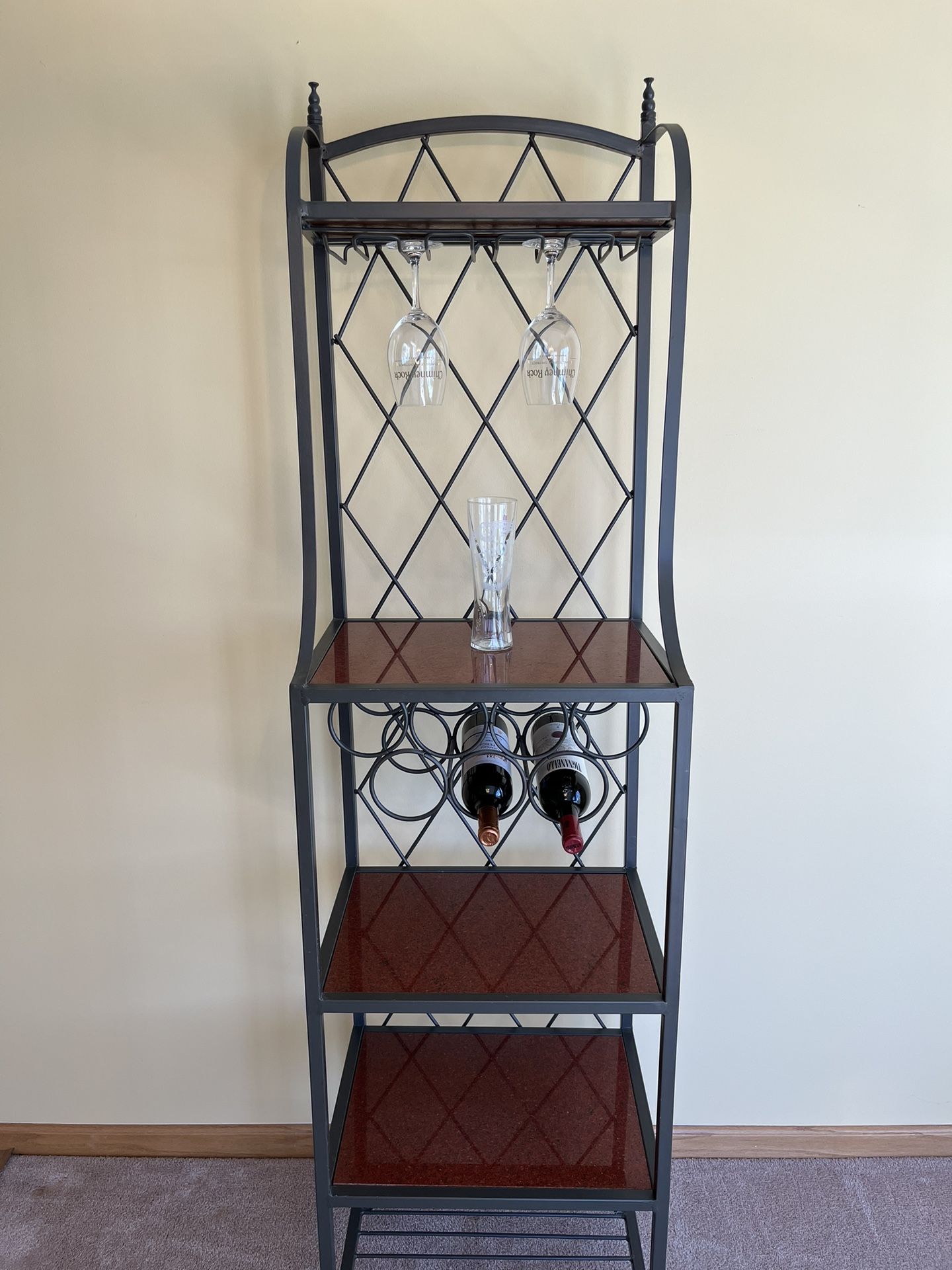 Tall Wine Rack, Red Granite