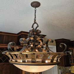 Metal Bowl-Shaped Chandelier