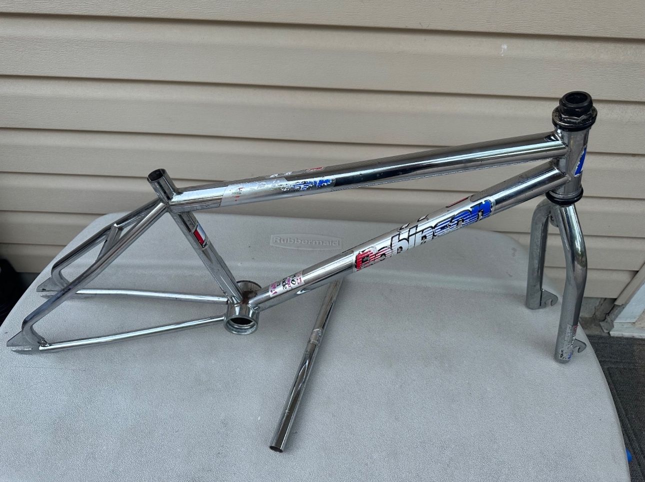 Cadre BMX Robinson JR Old School 1990 Made In USA - Chrome, Vintage, Occasion