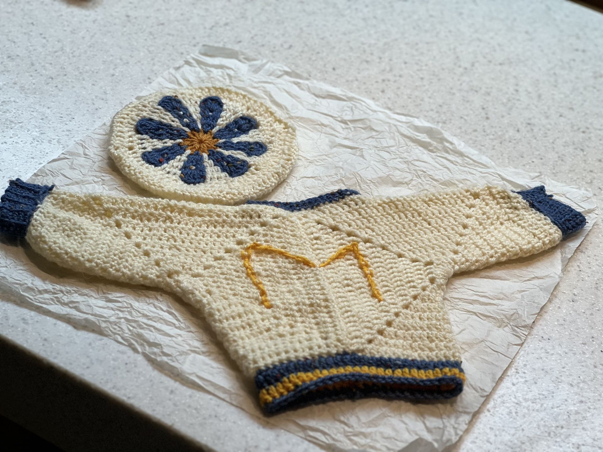 Custom Crochet Monogram Baby Sweaters