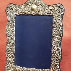 Vintage Sheffield Sterling Silver Repousse Photo Frame