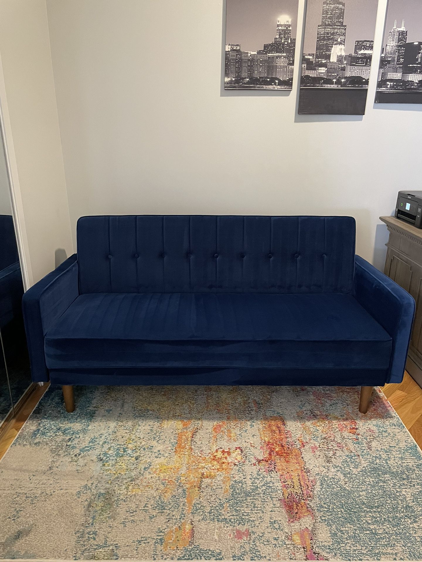 Sapphire Velvet Convertible Sofa