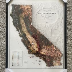 California Geology Map Framed 18x24” – Vintage Wall Art