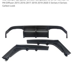 Rear Bumper Lip Spoiler Diffuser Compatible for BMW F80 F82 M3 M4 Diffuser 2015 2016 2017 2018 2019 2020 3 Serises 4 Serises Carbon Look