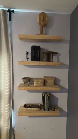 Wood shelves