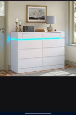 Wood white dresser