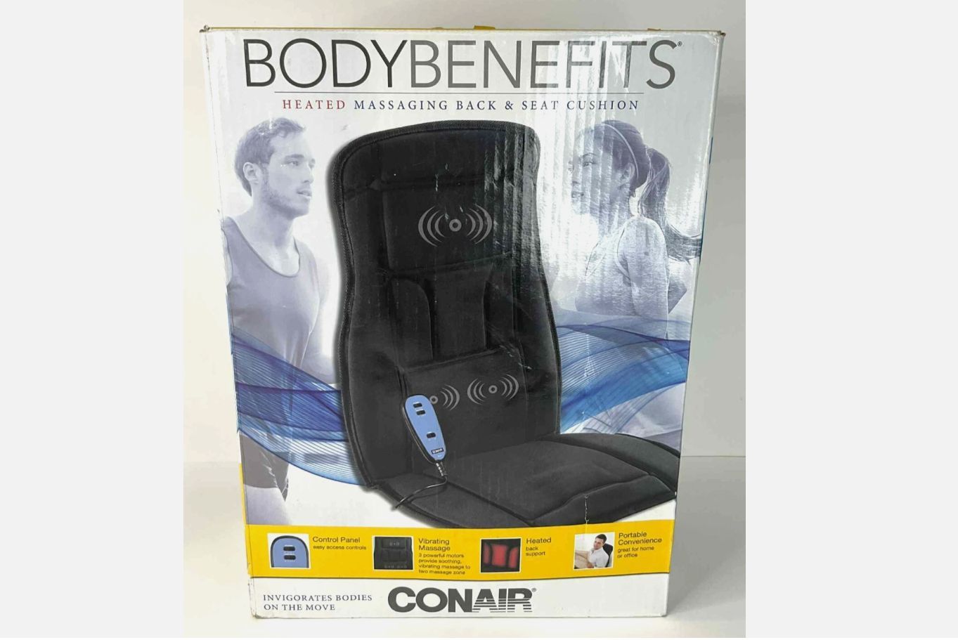 Conair Body Benefits Heated Massagin Back And Seat Cushion - OPEN BOX