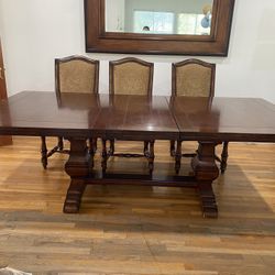 Beautiful Wood Dining Room Set Farm House Table Eight Chairs!!! Quality!! 