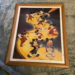 Disney Mickey Mouse Through The Ages, Framed Poster Print In An Oak Frame