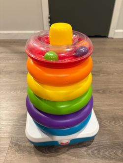 Fisher Price Giant Rock-a-Stack Ring Stacking Sorting Toy 14” Tall Extra Large Rings