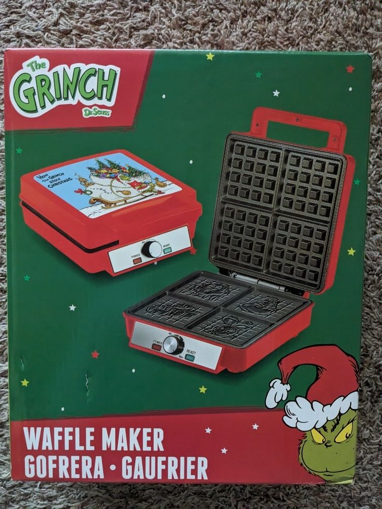 Grinch WAFFLE MAKER/IRON by Williams Sonoma