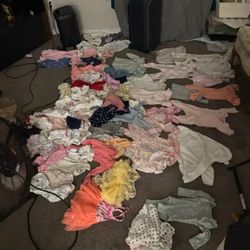 Full Bag Of Baby Girl Clothes Size Newborn/0-3 Months 