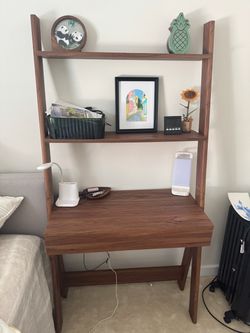 Walnut Ladder Desk with 1 drawer