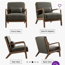 Wayfair Hertford  26” wide mid century upholstered wood accent chair