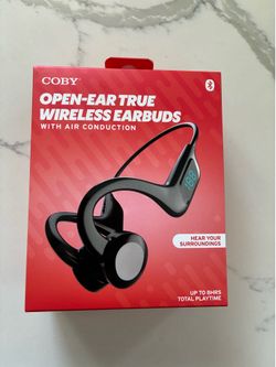Coby® Open-Ear Wireless Bluetooth Earbuds Behind-Neck with Air Conduction