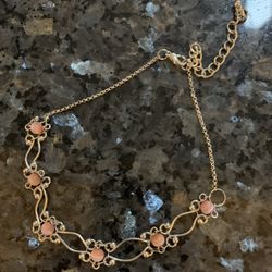 Pink Vintage Choker 16 Inch Necklace 
