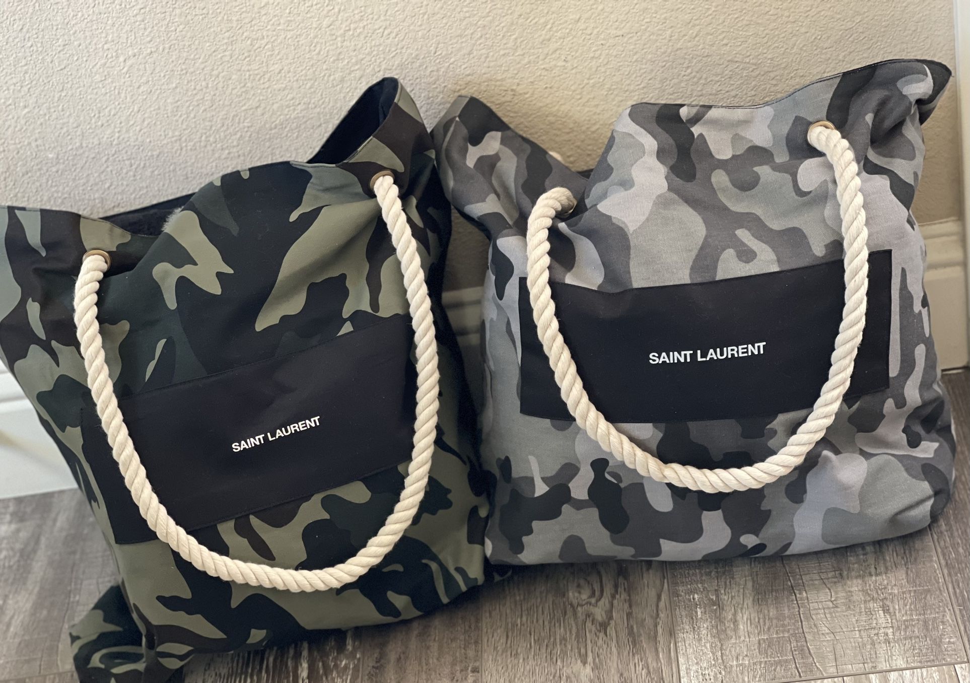 Saint Laurent Black Camo Tote